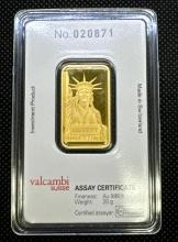 Credit Suisse 20 Gram 9999 Fine Gold Bullion Bar
