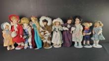 lot 10 porcelain dolls medium size The Hamilton Collection Madame Alexander more