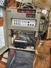 alarm system control box, wires and keypad
