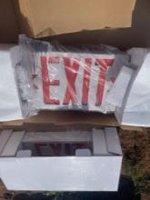 two exit signs
