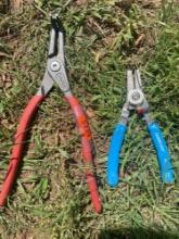 large and regular snap ring pliers