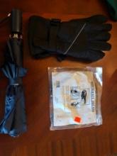 Umbrella, Gloves and Ice Grips for Shoes