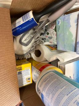 box of cleaning supplies