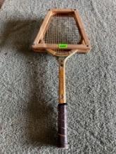 Vintage Spalding Tennis Racket and Holder.