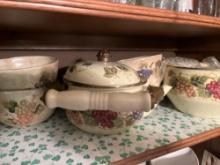Bowls, tea pot, platters