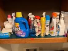 Cleaning, chemicals, laundry soap, shout some favor, some house, air freshener, tide soap, resolve,