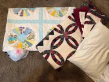 quilts and pillow