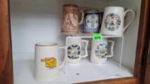 lot of collectible state beer steins