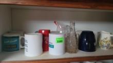 assorted coffee mugs.