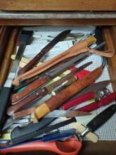 assorted kitchen knifes.
