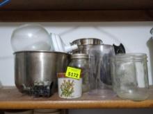 Mason jars w/ misc kitchenware