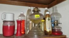 oil lamps, candles, assorted goods