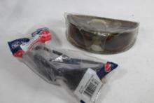 Two pairs of safety glasses. In packages.