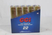 One display rack of CCI 22 LR HP. Each in 100 count boxes. Total count 500.