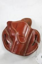 1791 brown leather belt holster for revolver. Used, right handed.