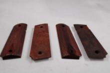 Two sets of Colt 1911 or clone cherrywood double diamond grips