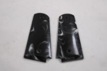 One set of Colt 1911 or clone black pearlite grips