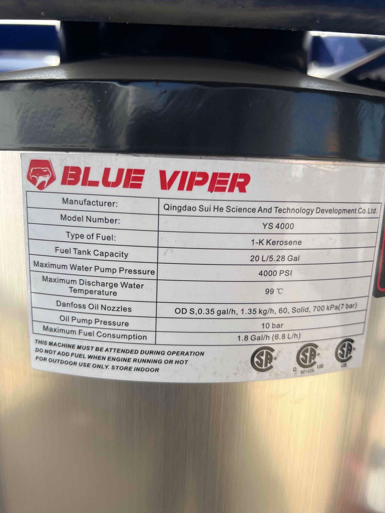 Blue Viper 4000 PSI Hot Water Pressure Washer with Water Tank