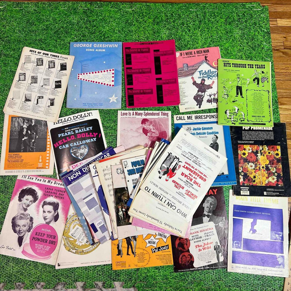 large lot of vintage song sheets