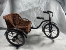 Vintage Rickshaw Bike And Wicker Basket Seat