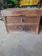 Vintage Wood Box with tools