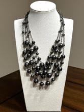 Faux Black Pearl Necklace