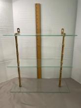 Vintage 3 Tier Glass Hanging Wall Shelf