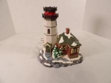 DEPARTMENT 56 THE ORIGINAL SNOW VILLAGE SERIES "CHRISTMAS COVE LIGHTHOUSE" 1995. WORKING AT TIME OF