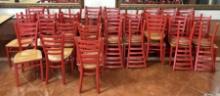 38PC RED WOOD DINING CHAIRS