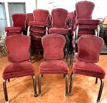 100PC DARK RED UPHOLSTERED DINING CHAIRS