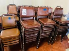 70PC BROWN STACKING DINING CHAIRS