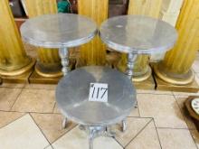 3PC ROUND ALUMINUM SIDE TABLES