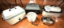 5PC ROASTERS AND CROCK POTS
