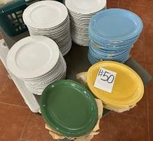 LOT OF OVEN SAFE DINNER PLATES AND PLATTERS