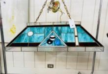 HANGING POOL TABLE LIGHT WITH LEAD GLASS