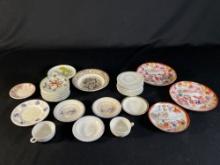 Assorted miniature plates & tea cups -see photo's