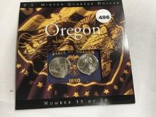 Oregon State Quarters P&D on Card