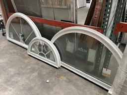 (3) Arched Vinyl Windows