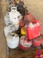 ASSORTED PROPANE TANKS & GAS CANS  16290