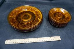 Set Of Flower Glass Plates