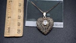 Sterling Silver Heart Pendant Necklace