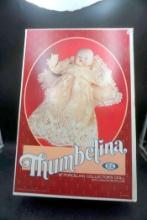 Thumbelina 18" Porcelain Collectors Doll W/ Crocheted Pillow