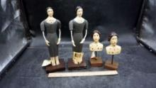Sculptures - 2 Ladies & 2 Busts