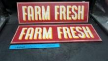 2 - "Farm Fresh" Wooden Signs