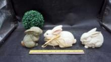 Greenery Orb & Bunny Sculptures