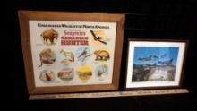 2 Framed Pictures - Seagram'S Canadian Hunter & Military Planes
