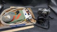 Canon Camera, Bag, Cord & Wooden Round Duck Piece