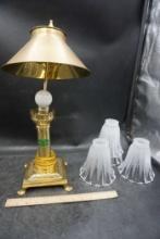 Paris Orient Express (Istanbul) Footed Lamp W/ 3 Glass Shades