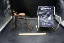 Snoopy Chair & Small Decorative Children'S Trike