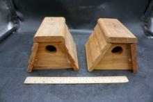 2 - Wooden Bird Houses